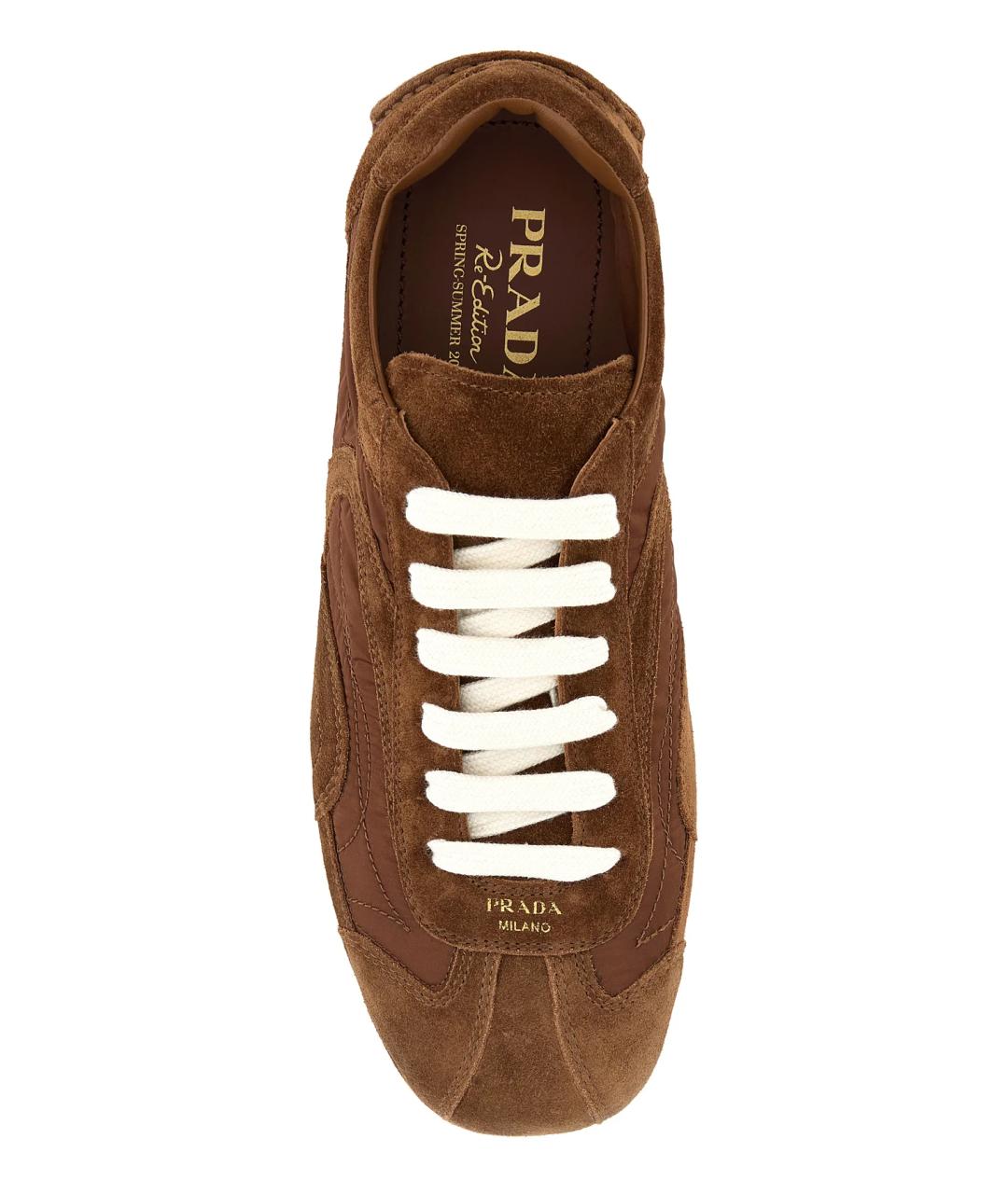 PRADA Коричневые замшевые кроссовки, фото 4