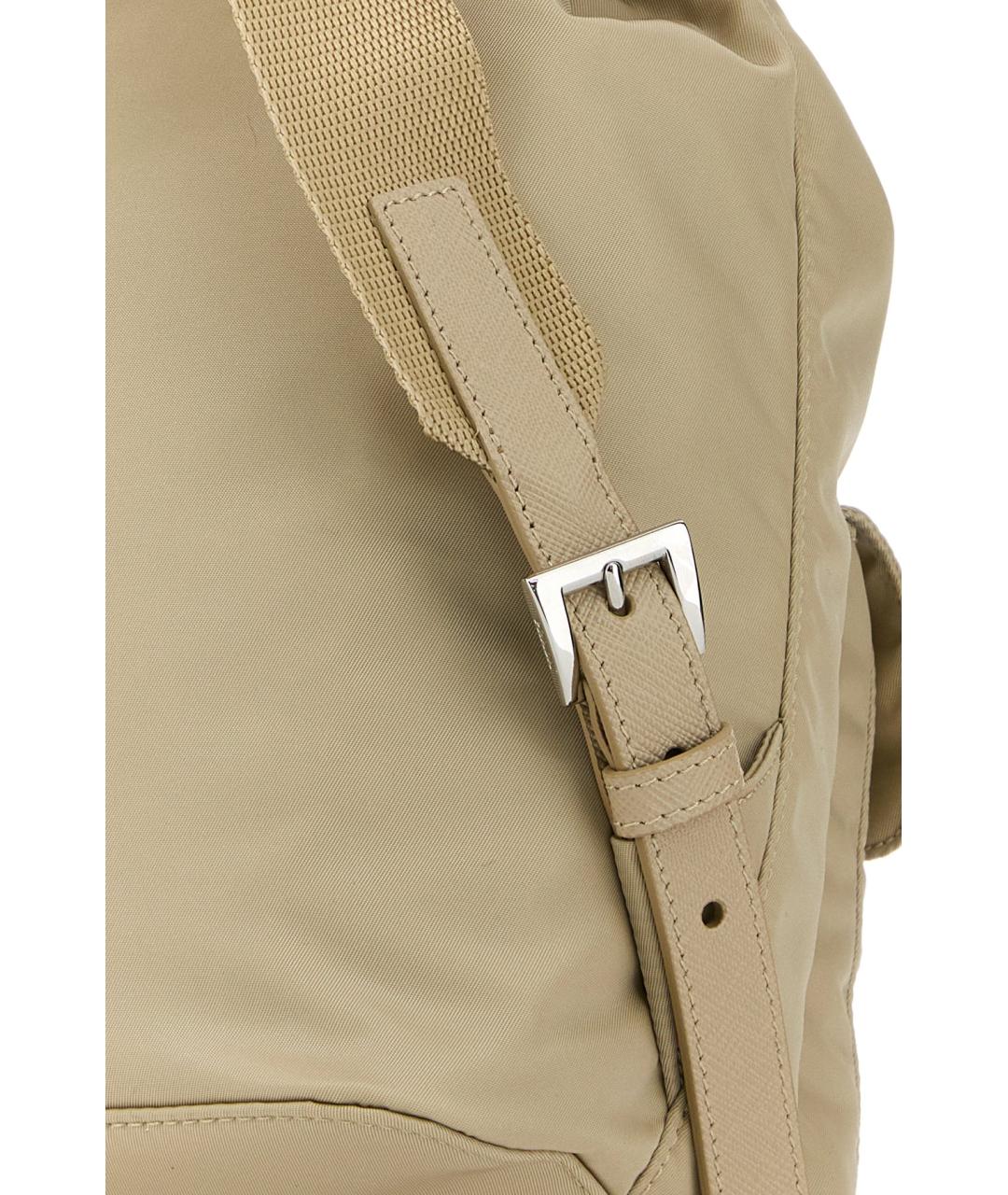PRADA Бежевый синтетический рюкзак, фото 4