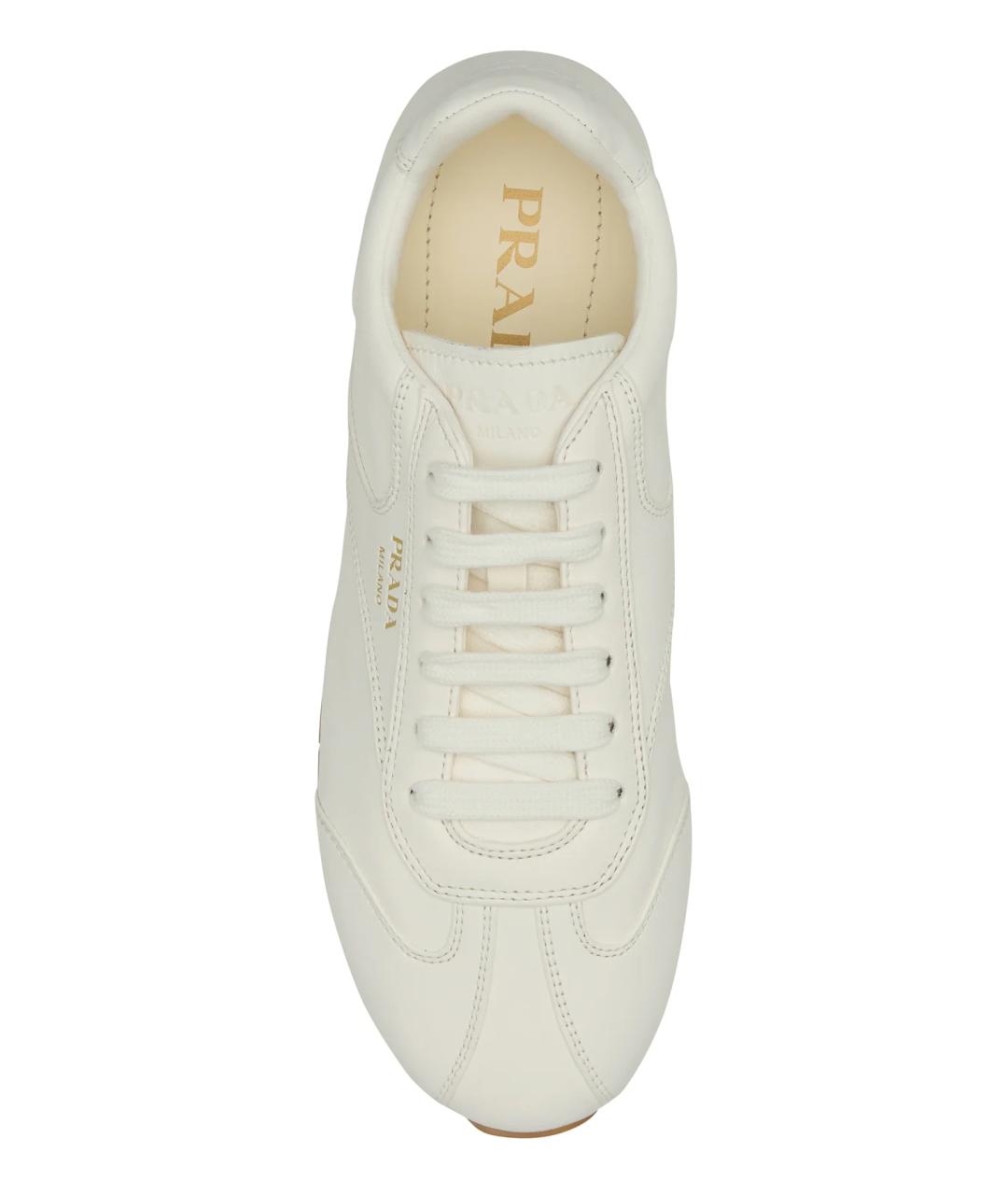 PRADA Белые кожаные кроссовки, фото 4