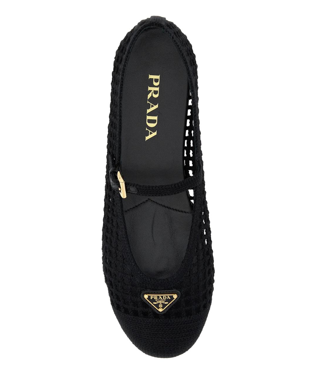 PRADA Черные текстильные балетки, фото 4