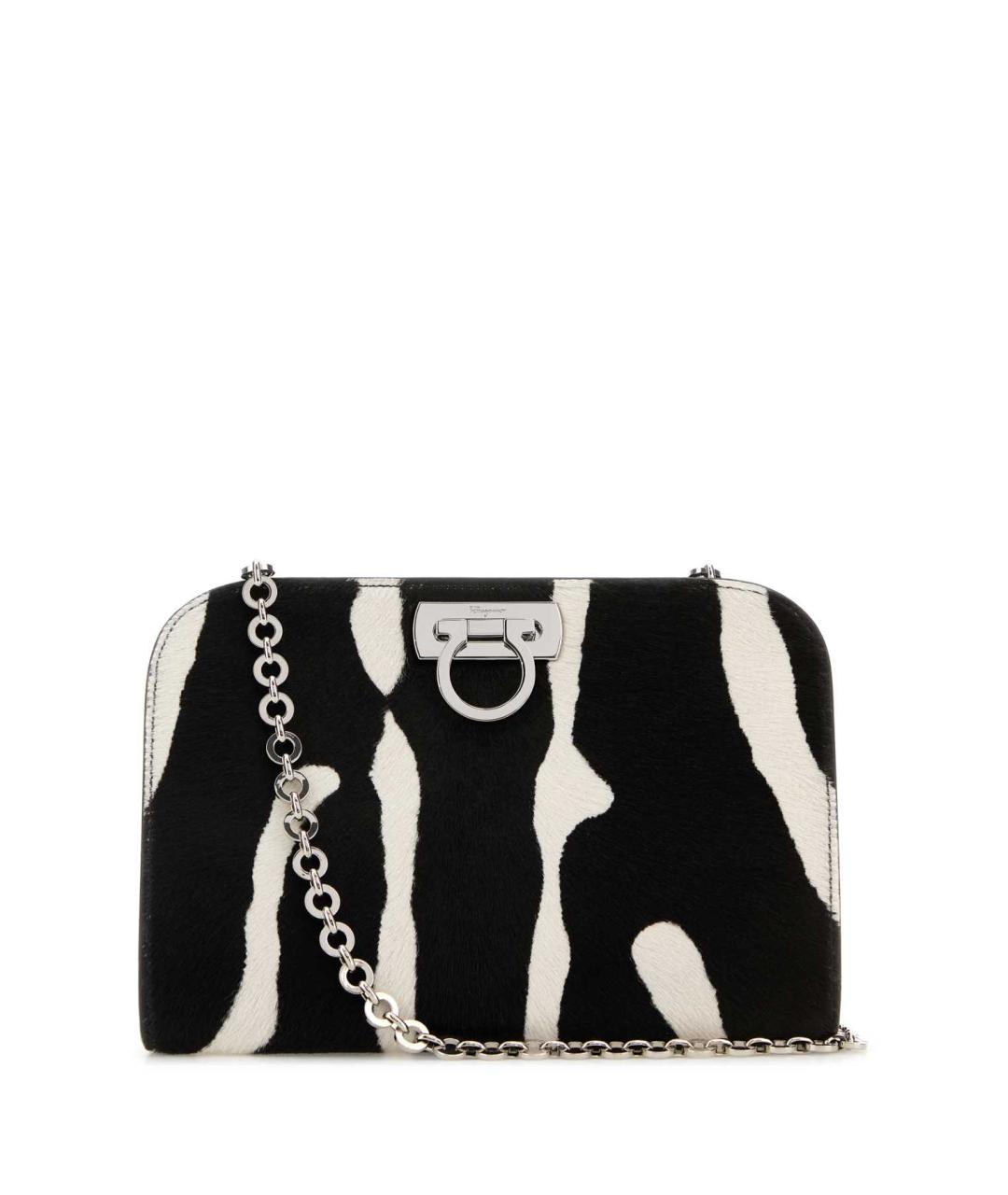 FERRAGAMO Черная кожаная сумка через плечо, фото 1