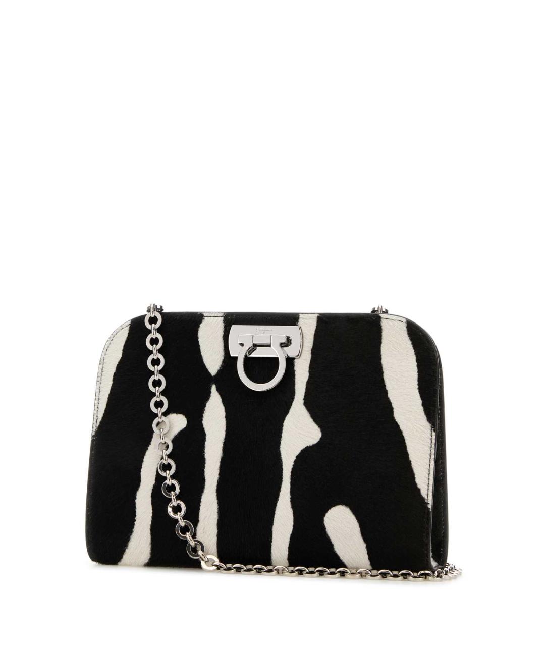 FERRAGAMO Черная кожаная сумка через плечо, фото 2