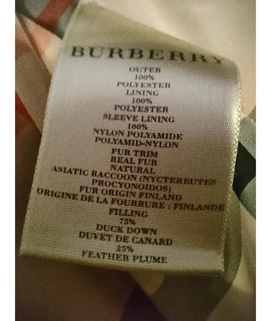 BURBERRY Белый полиэстеровый пуховик, фото 6