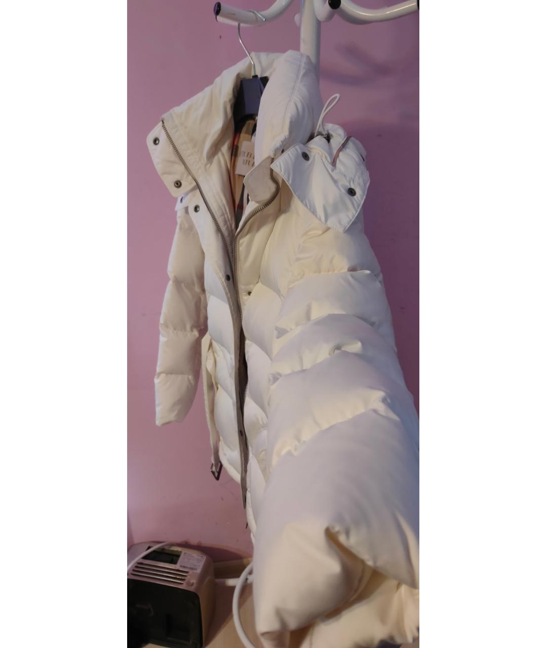 BURBERRY Белый полиэстеровый пуховик, фото 4