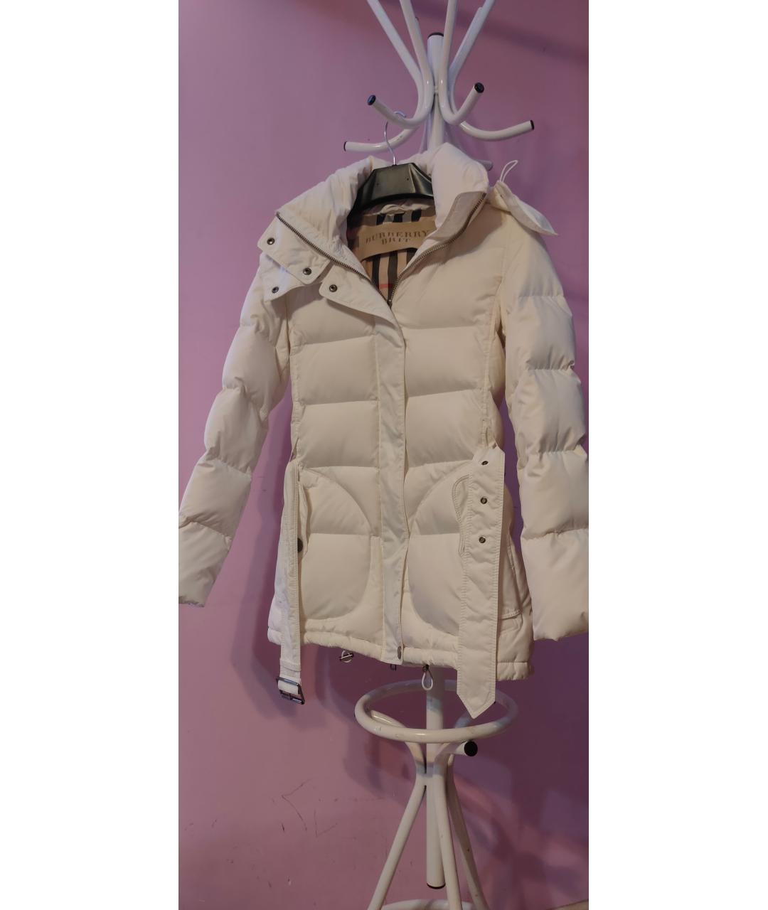 BURBERRY Белый полиэстеровый пуховик, фото 2