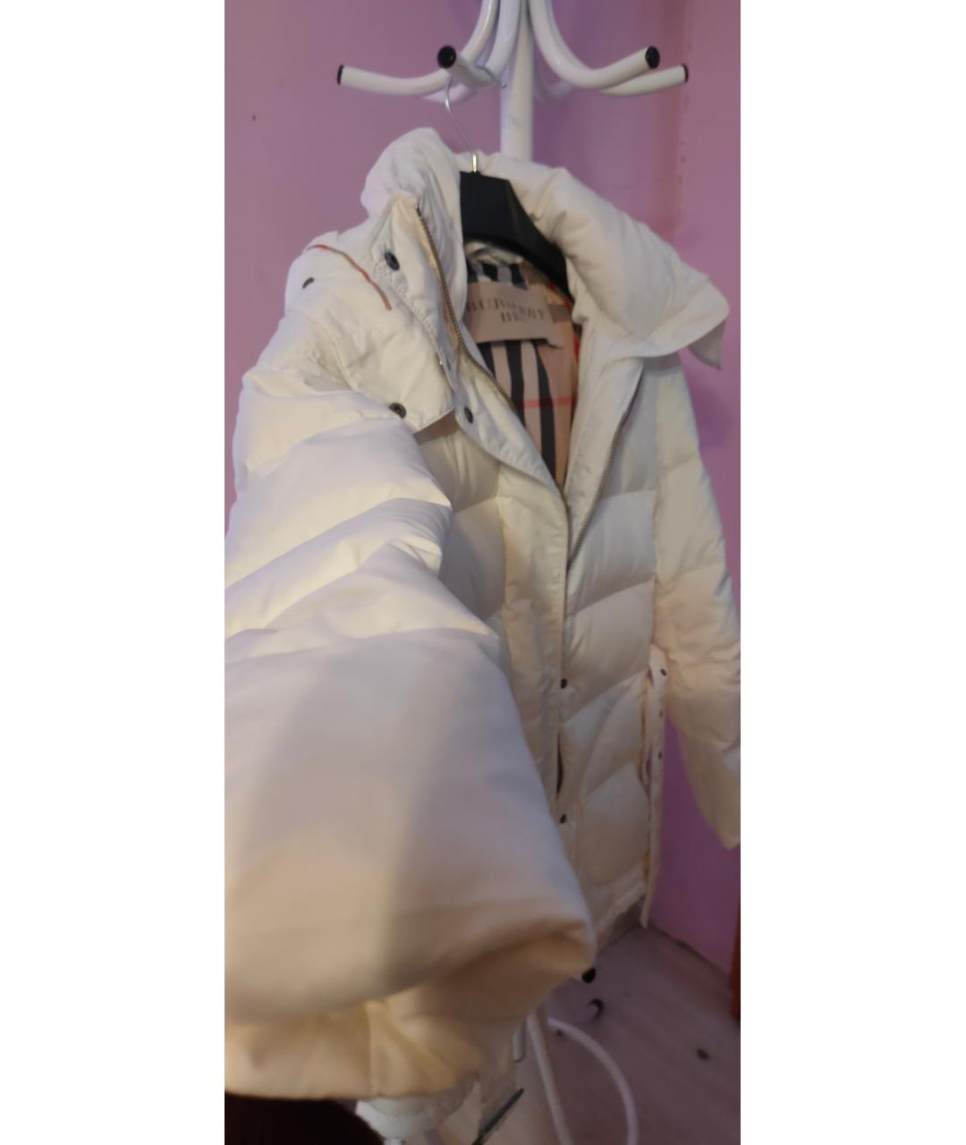 BURBERRY Белый полиэстеровый пуховик, фото 3
