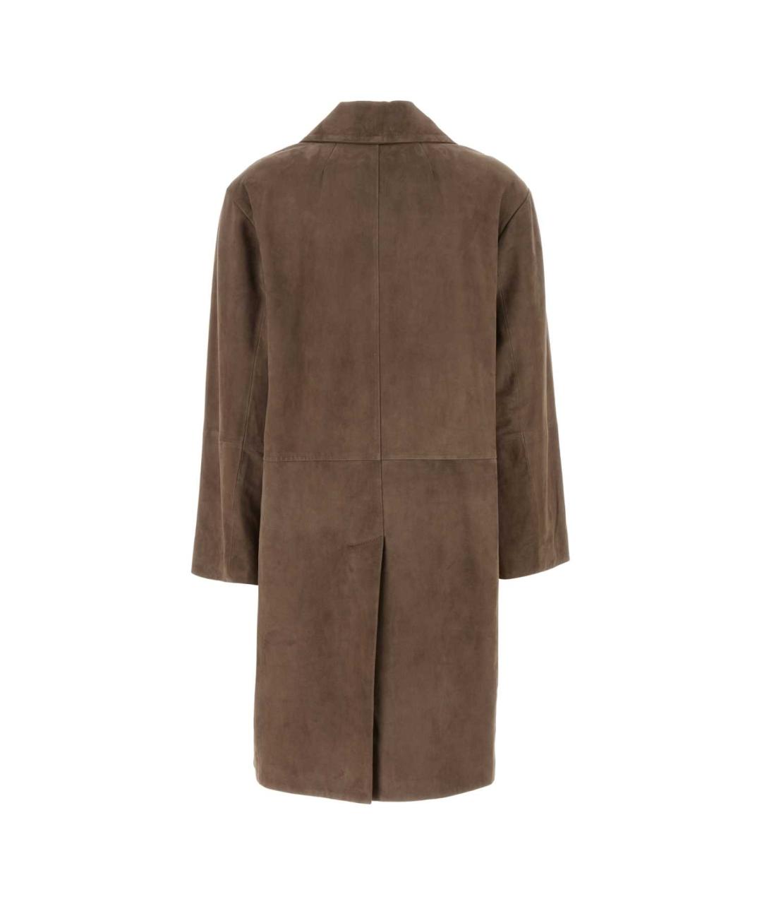 'S MAX MARA Бежевое замшевое пальто, фото 2