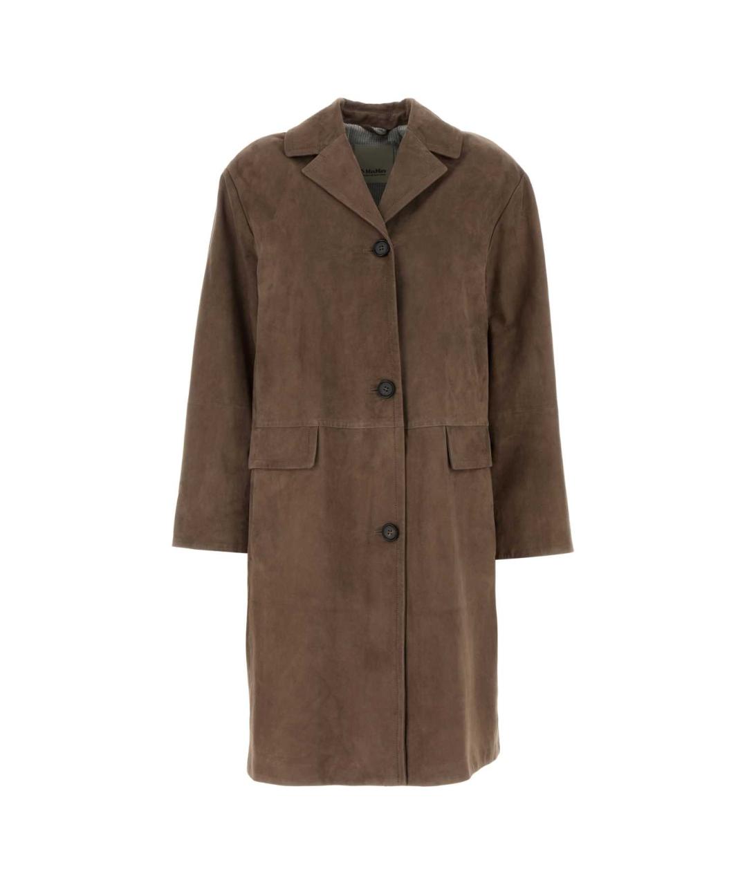 'S MAX MARA Бежевое замшевое пальто, фото 1