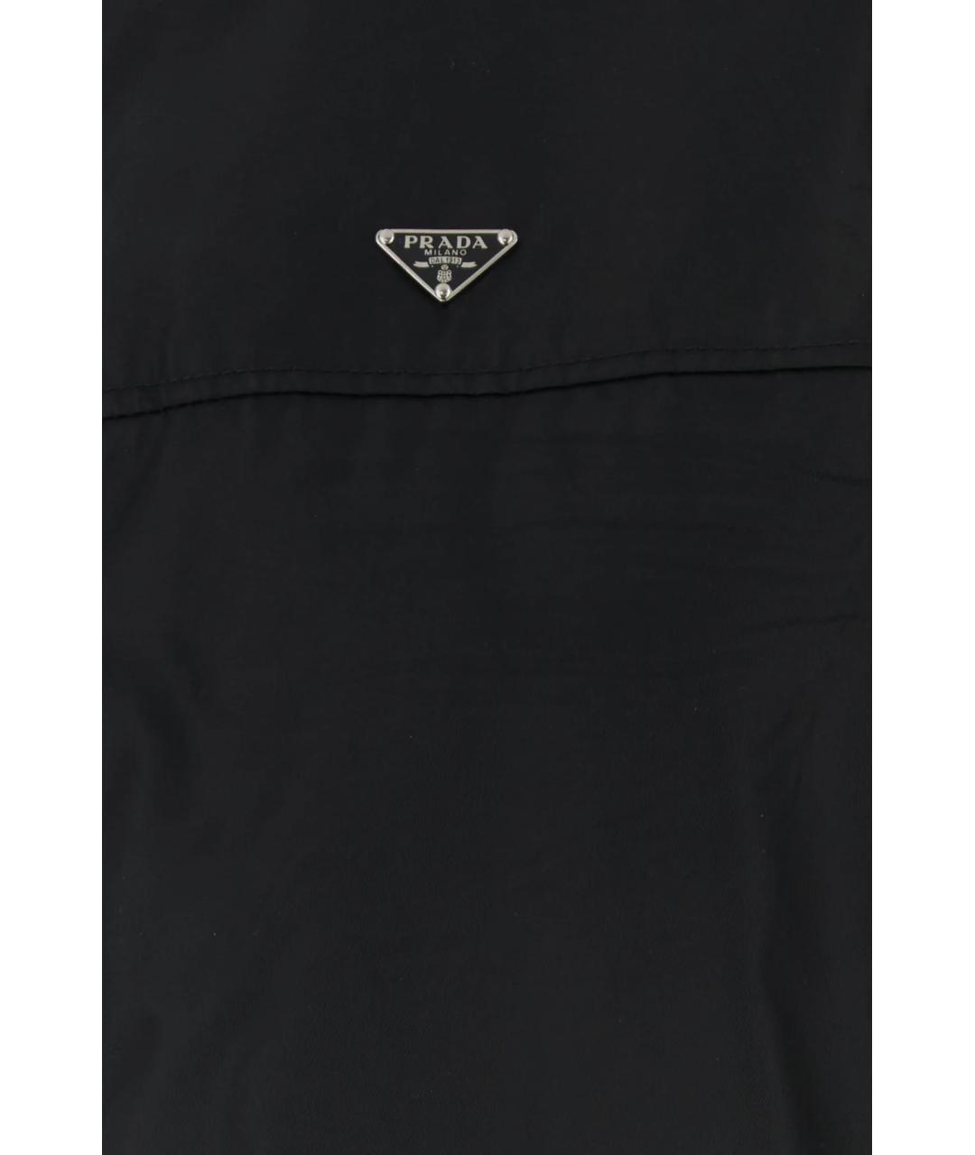 PRADA Черный полиамидовый тренч/плащ, фото 3