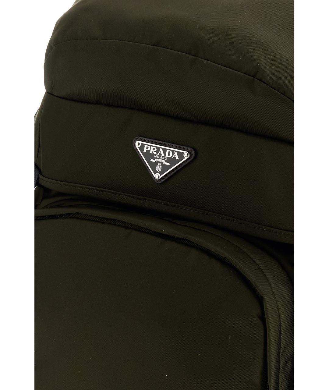 PRADA Зеленый синтетический рюкзак, фото 4
