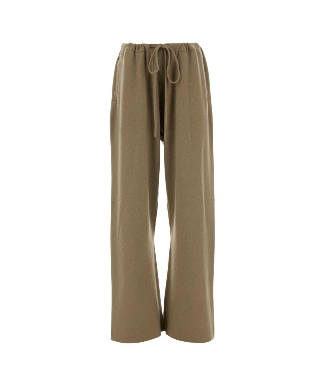 EXTREME CASHMERE Бежевые кашемировые прямые брюки, фото 1