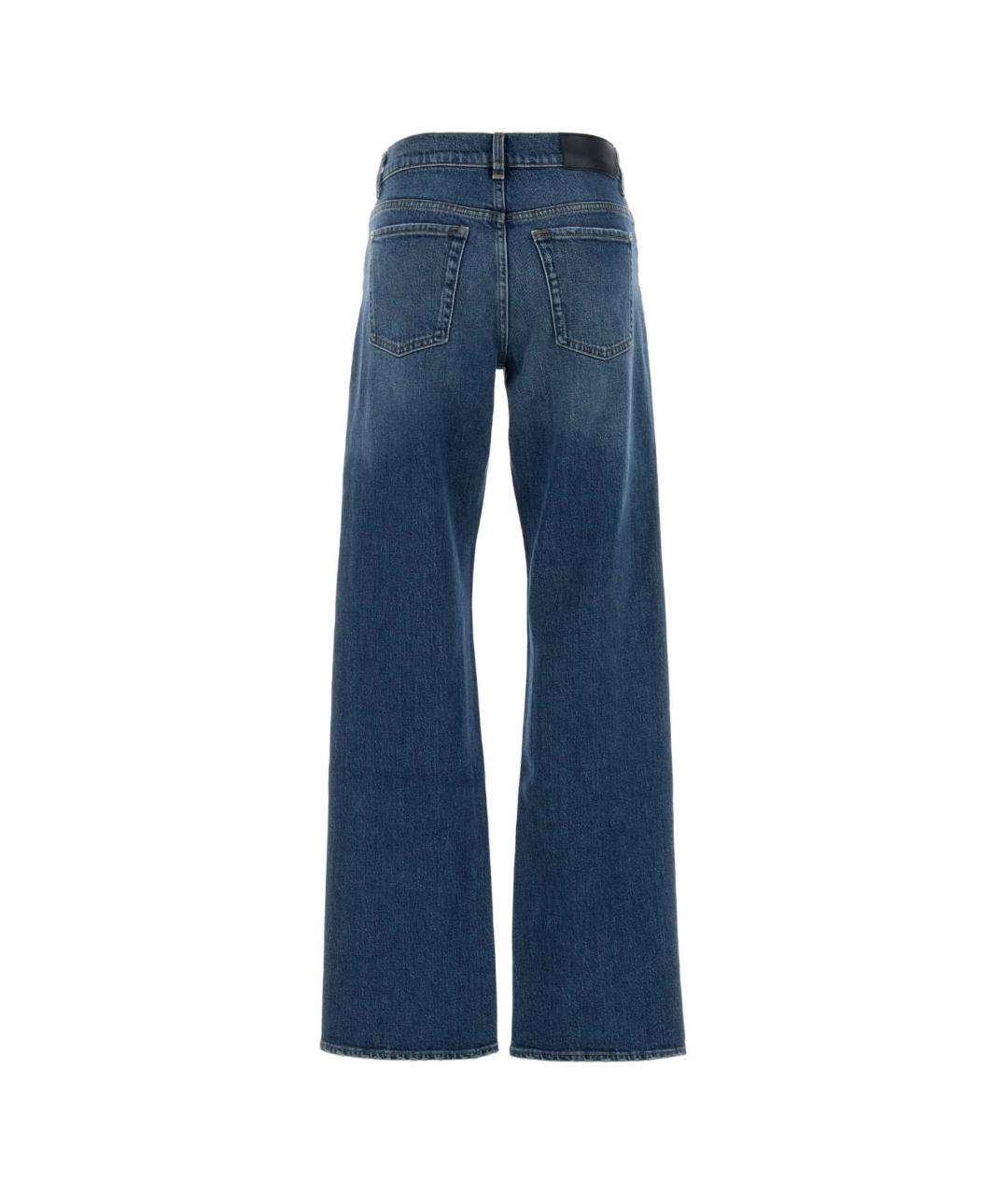 7 FOR ALL MANKIND Синие хлопковые прямые джинсы, фото 2
