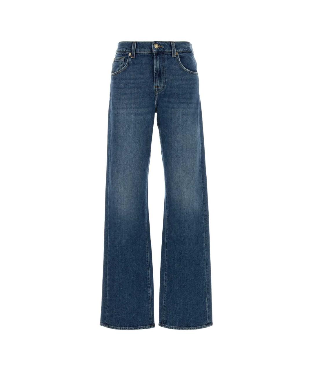 7 FOR ALL MANKIND Синие хлопковые прямые джинсы, фото 1
