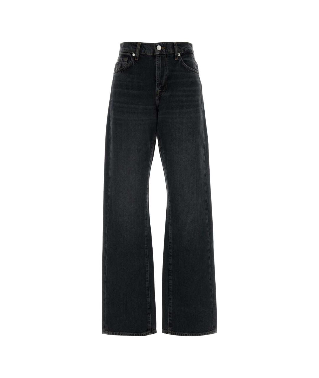 7 FOR ALL MANKIND Черные хлопковые прямые джинсы, фото 1