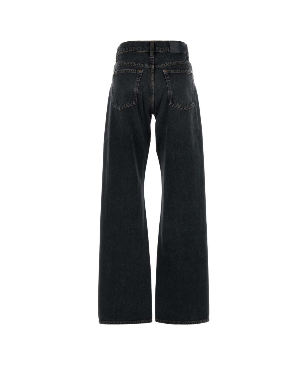 7 FOR ALL MANKIND Черные хлопковые прямые джинсы, фото 2