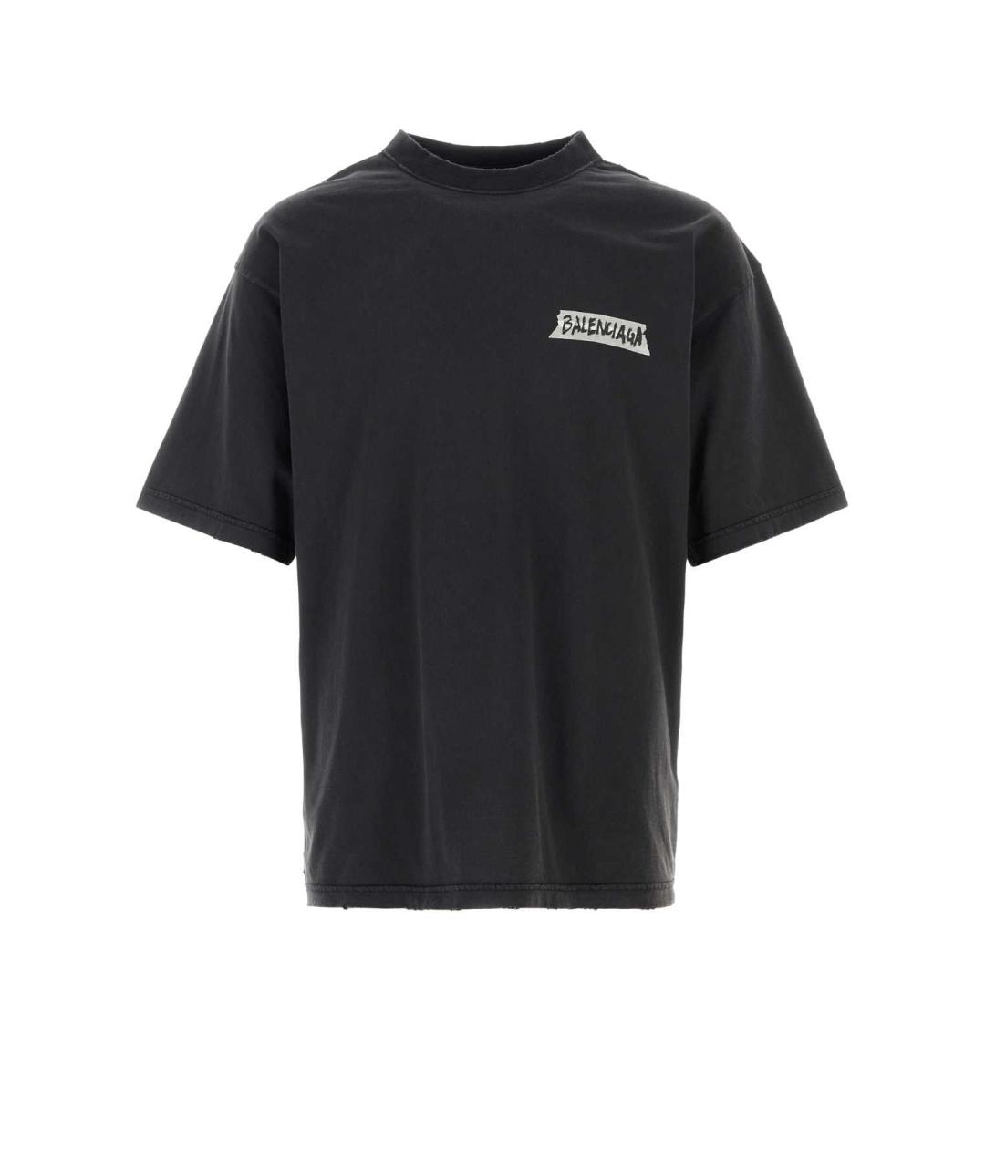 BALENCIAGA Черная хлопковая футболка, фото 1
