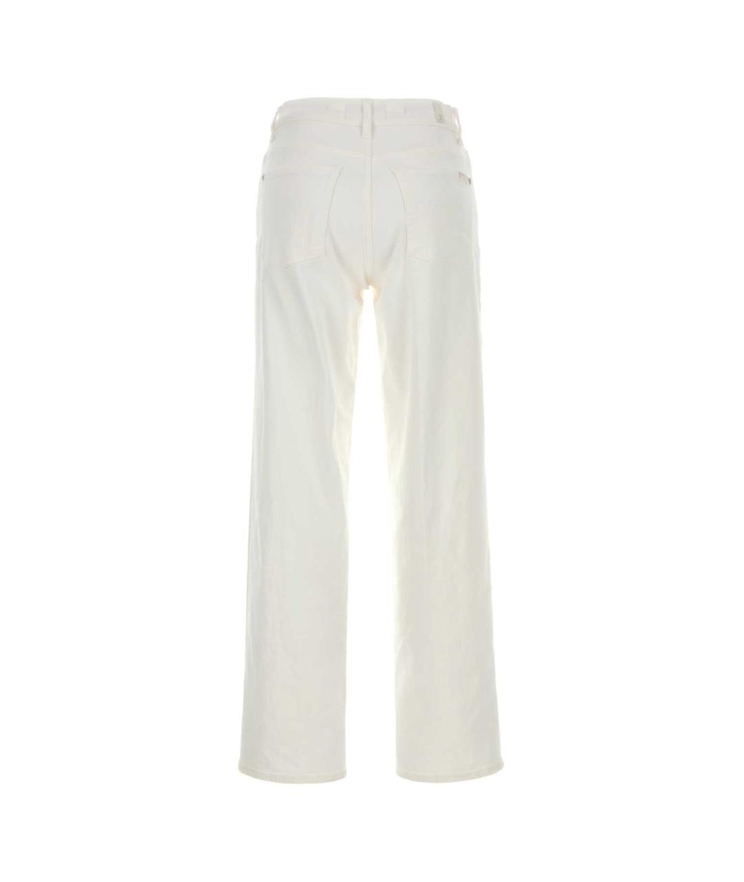 7 FOR ALL MANKIND Белые хлопковые прямые джинсы, фото 2