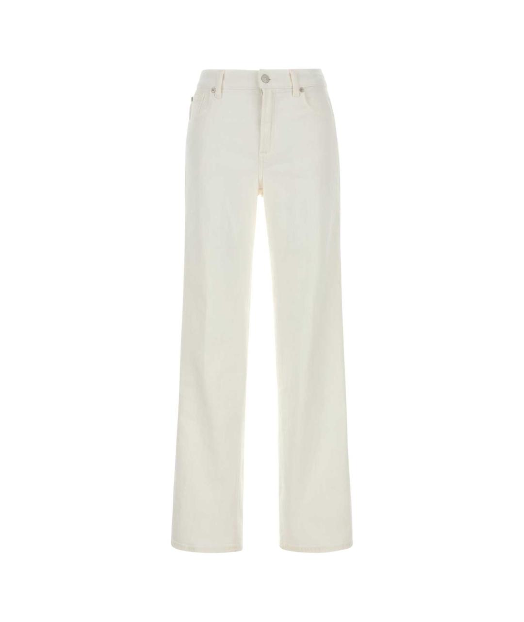 7 FOR ALL MANKIND Белые хлопковые прямые джинсы, фото 1