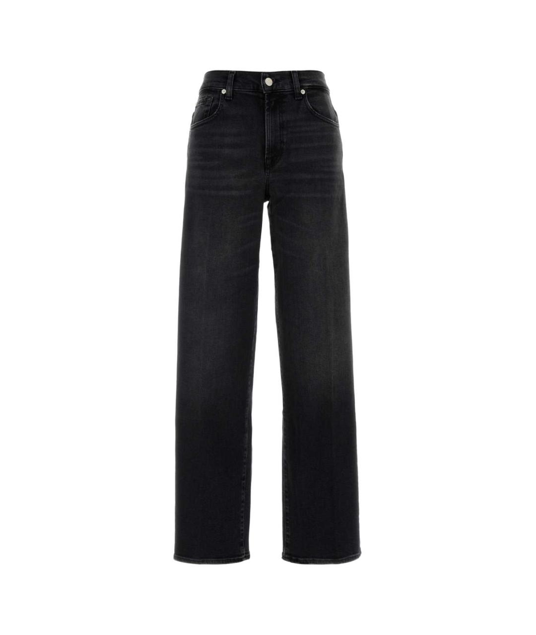 7 FOR ALL MANKIND Черные хлопковые прямые джинсы, фото 1