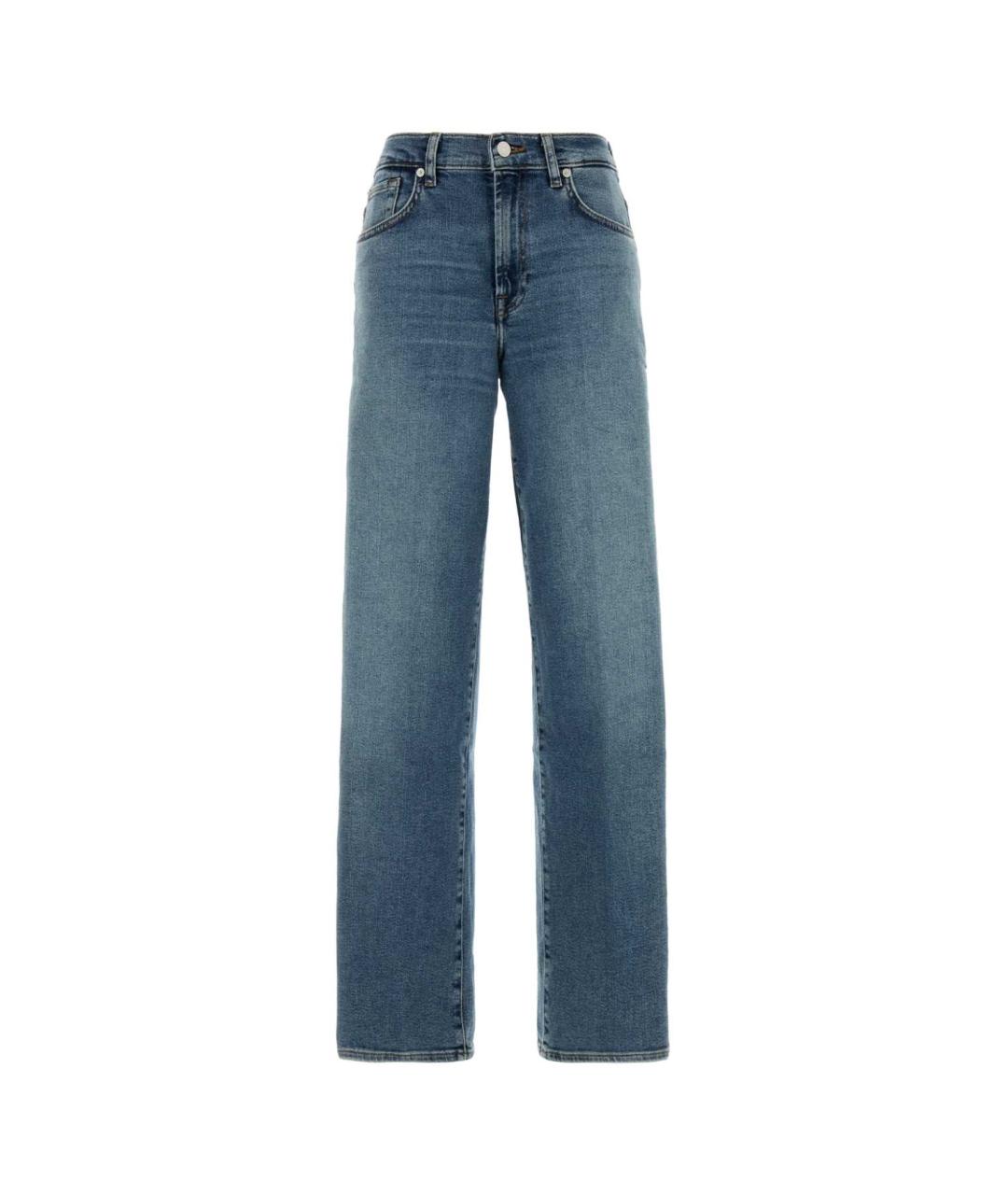 7 FOR ALL MANKIND Синие хлопковые прямые джинсы, фото 1