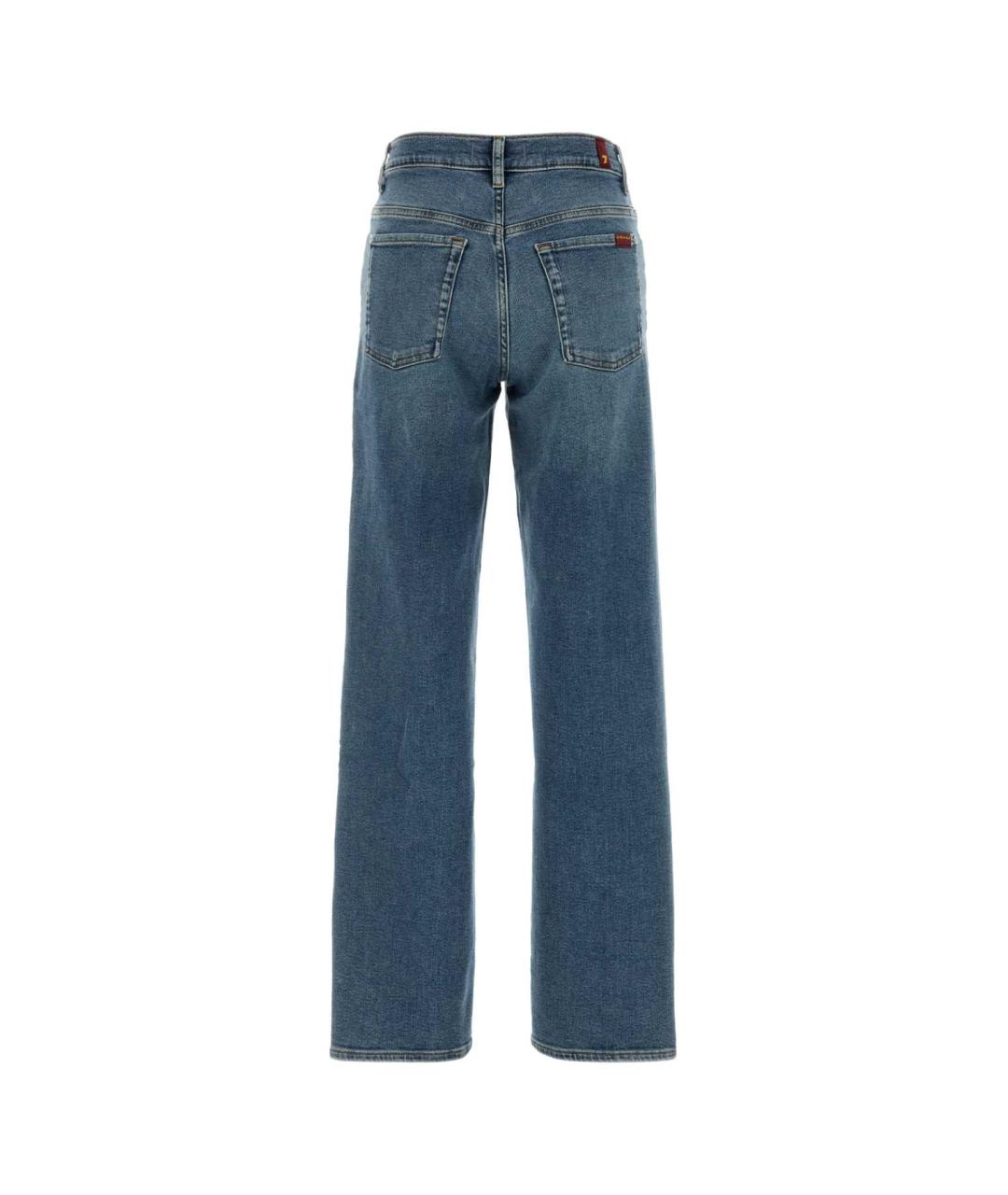 7 FOR ALL MANKIND Синие хлопковые прямые джинсы, фото 2