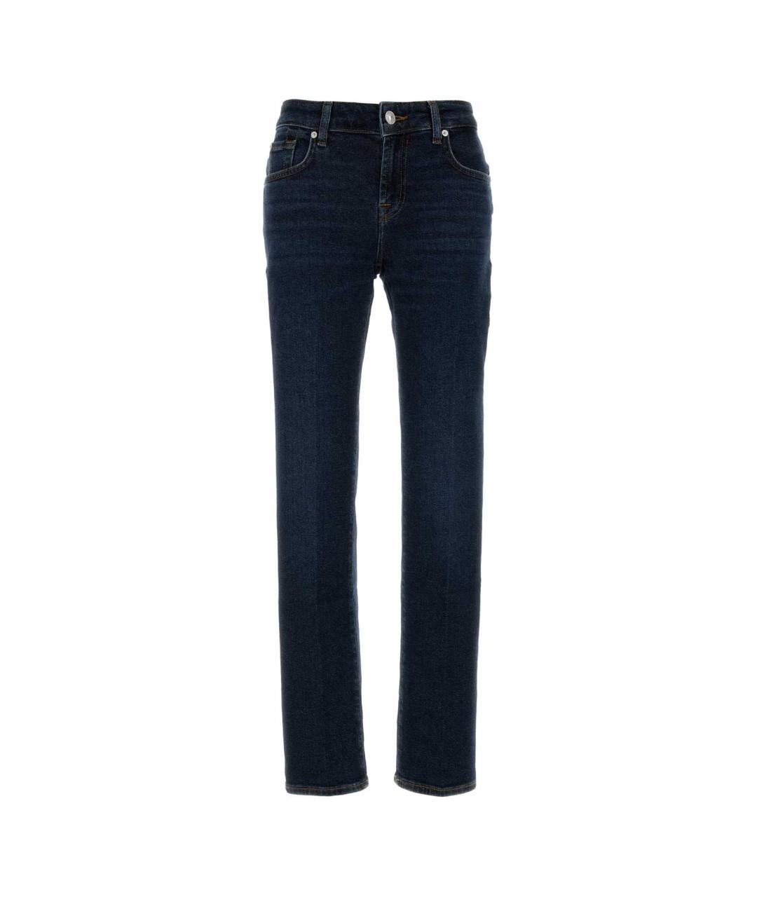 7 FOR ALL MANKIND Синие хлопковые прямые джинсы, фото 1