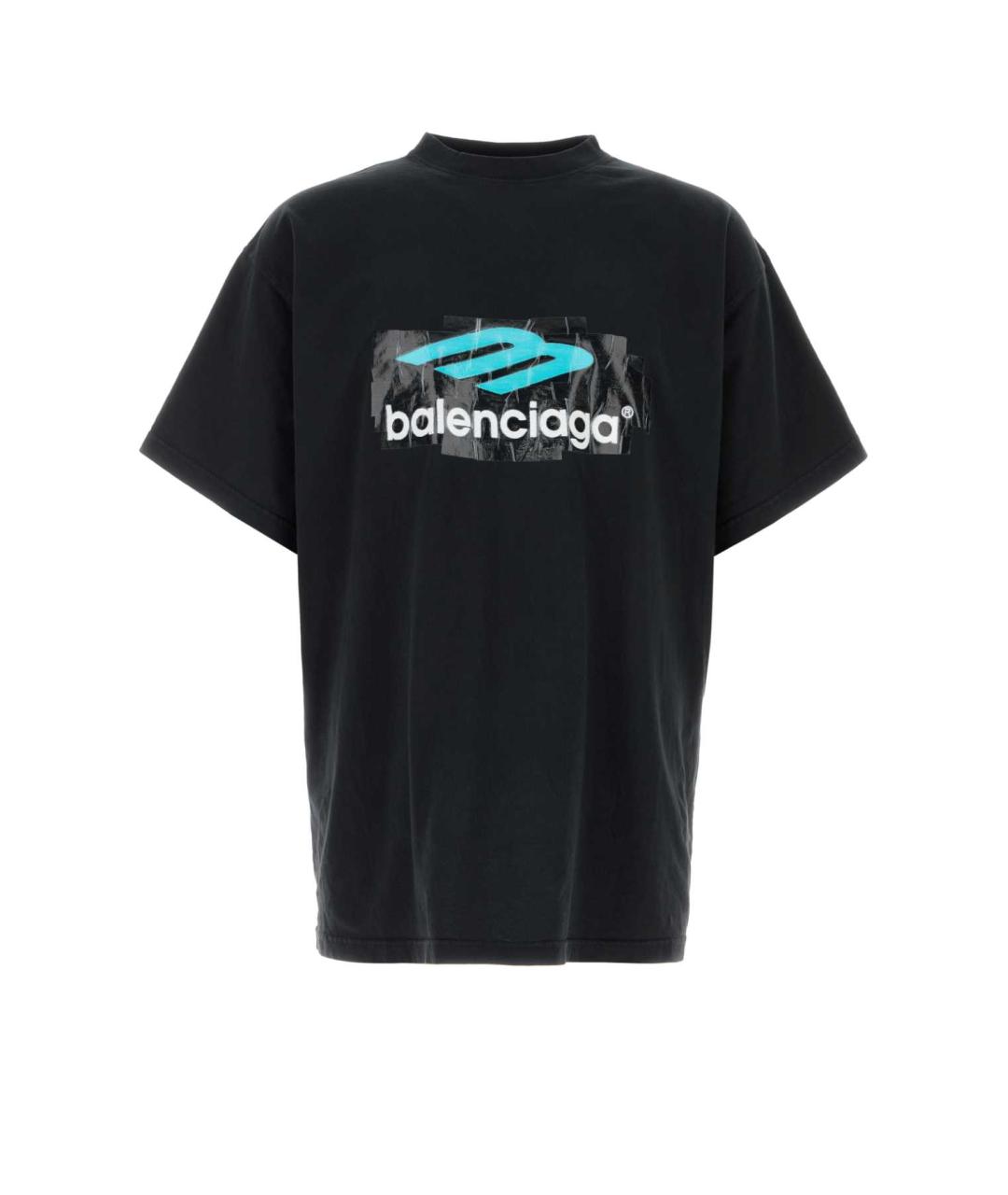 BALENCIAGA Черная хлопковая футболка, фото 1