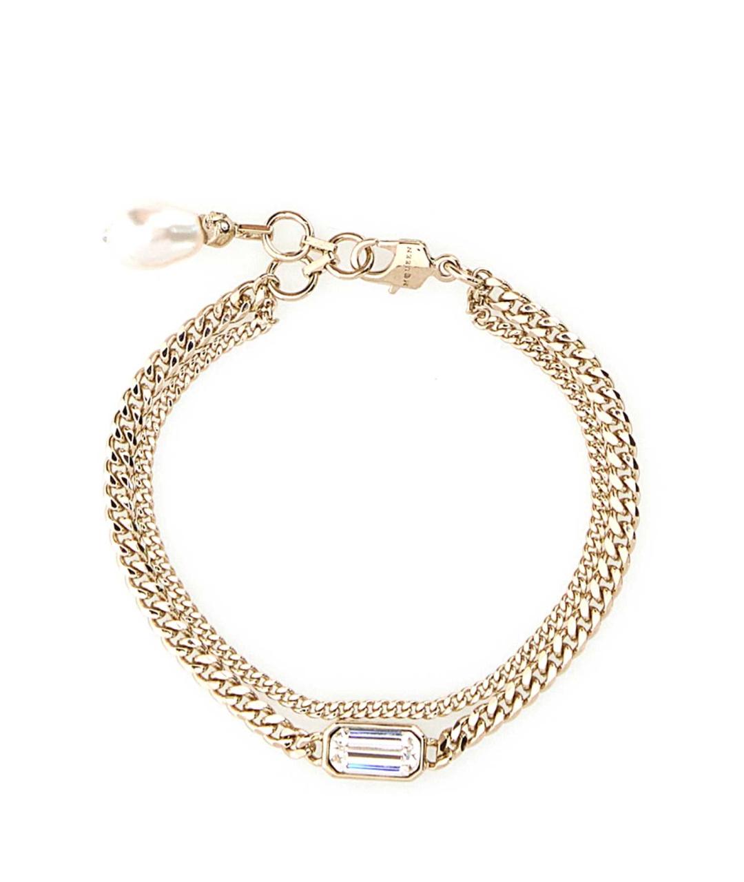 ALEXANDER MCQUEEN Золотой металлический браслет, фото 1