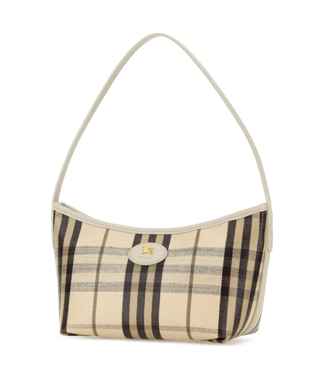 BURBERRY Бежевая хлопковая сумка через плечо, фото 2