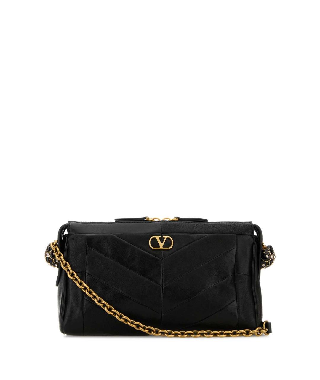 VALENTINO Черная кожаная сумка через плечо, фото 1