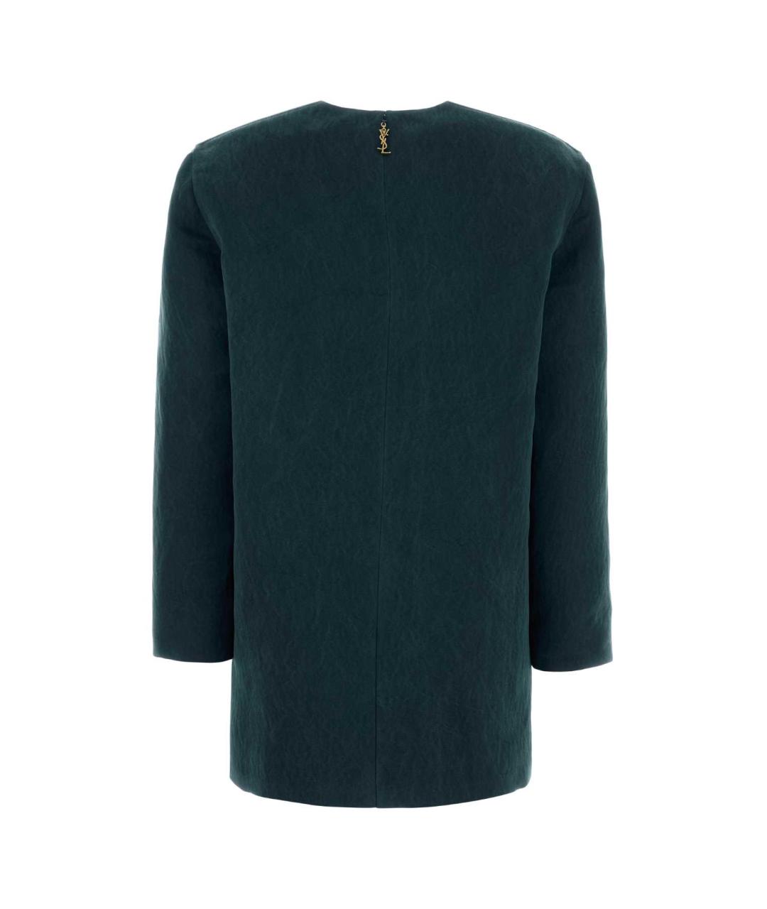 SAINT LAURENT Синее шелковое платье, фото 2