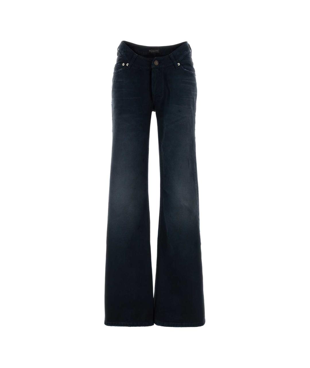 BALENCIAGA Синие хлопковые джинсы клеш, фото 1
