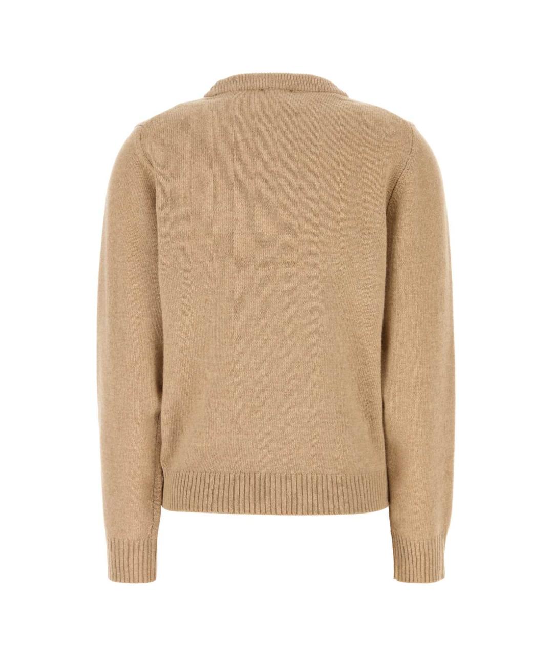 GANNI Бежевый шерстяной джемпер / свитер, фото 2