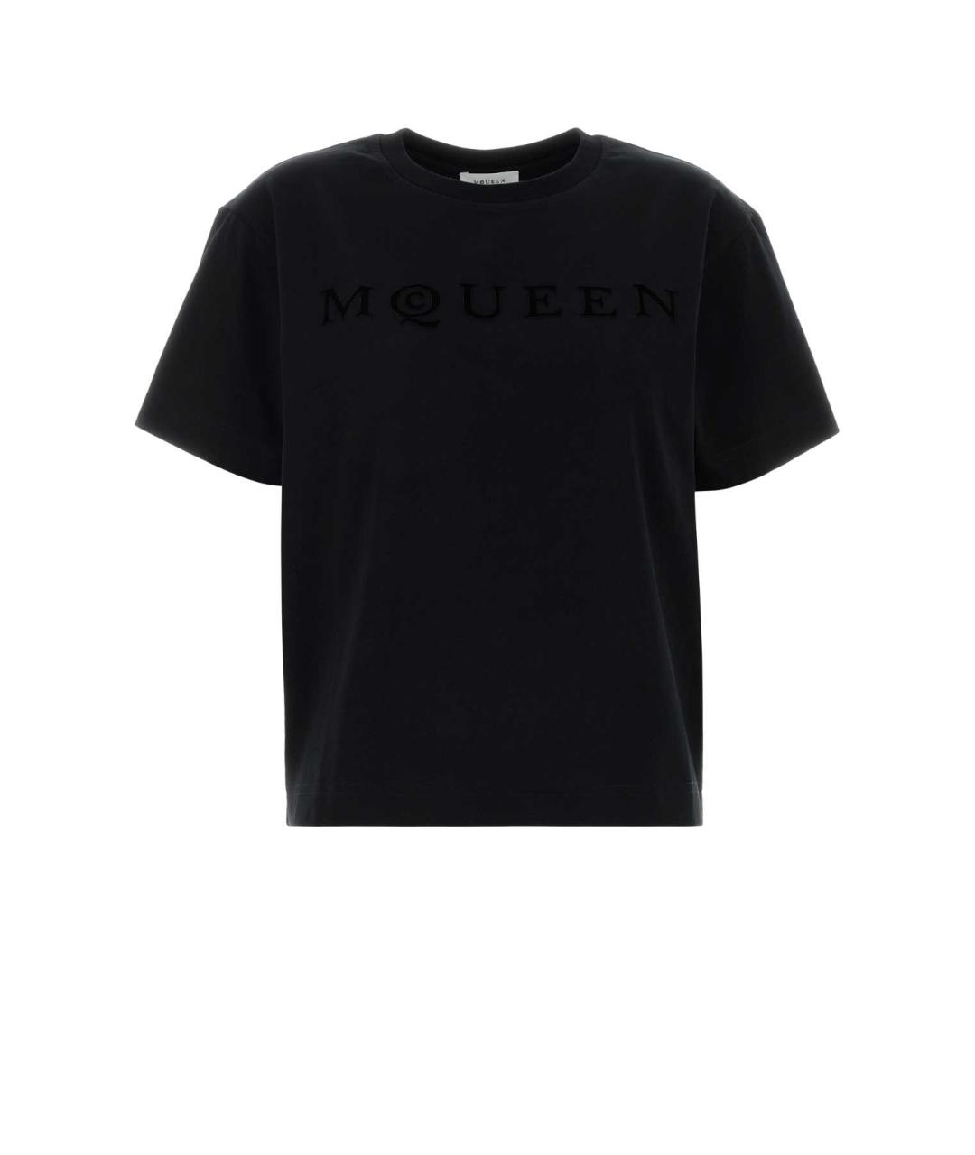 ALEXANDER MCQUEEN Черная хлопковая футболка, фото 1