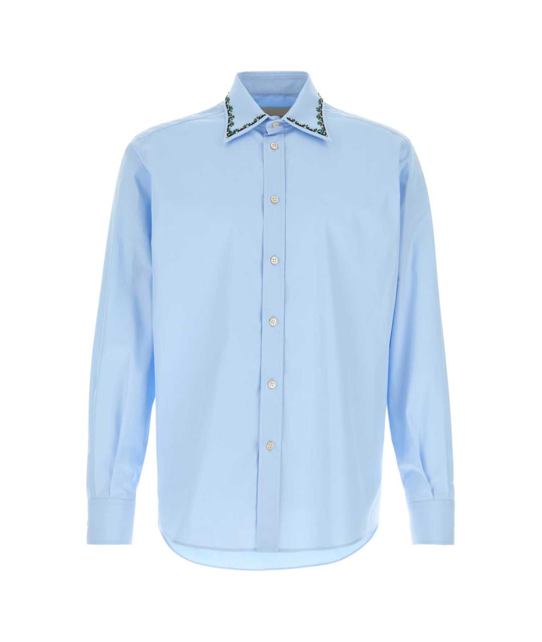 VALENTINO Голубая хлопковая кэжуал рубашка, фото 1