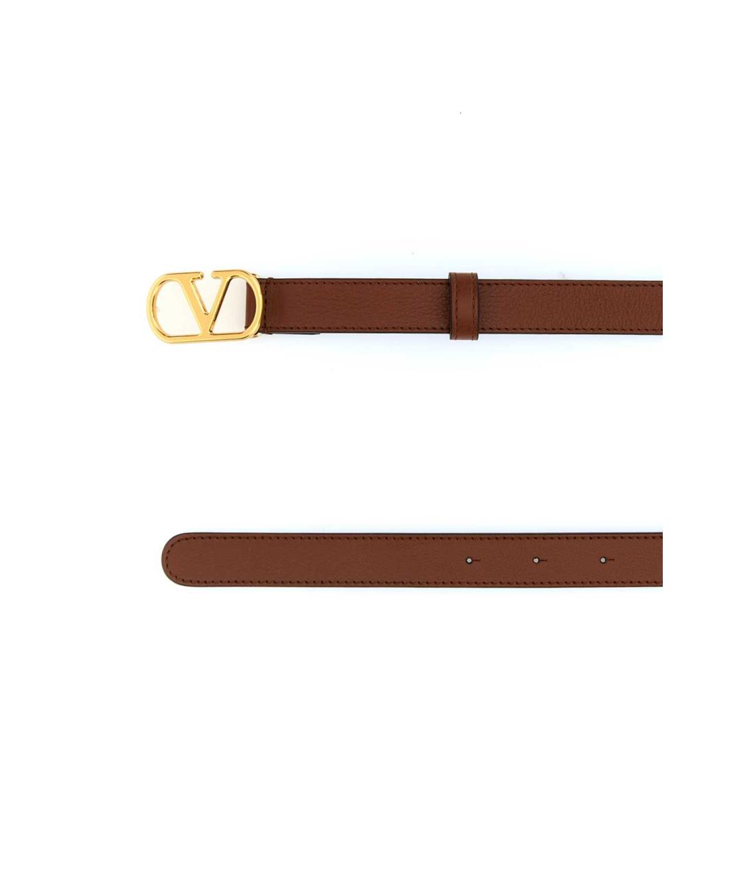 VALENTINO Коричневый кожаный ремень, фото 2