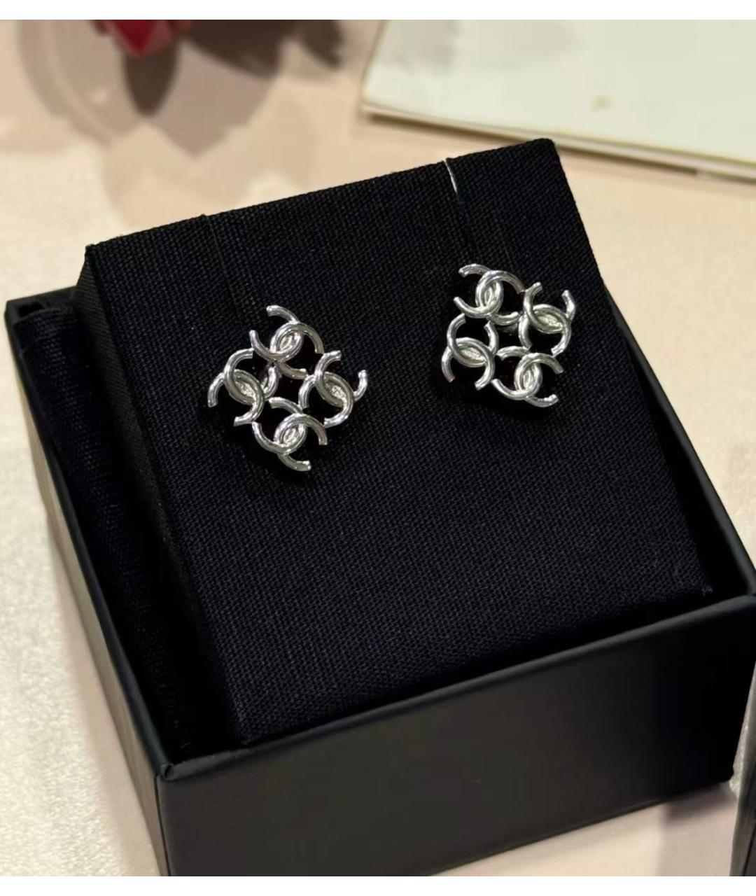 CHANEL Серебряные металлические серьги, фото 4