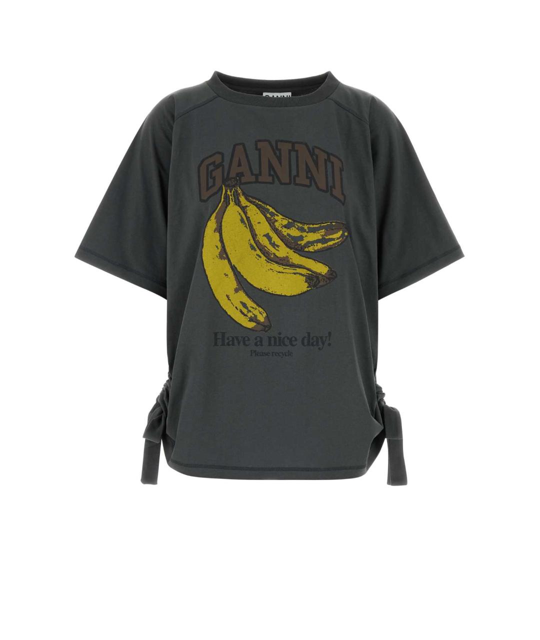GANNI Серая хлопковая футболка, фото 1