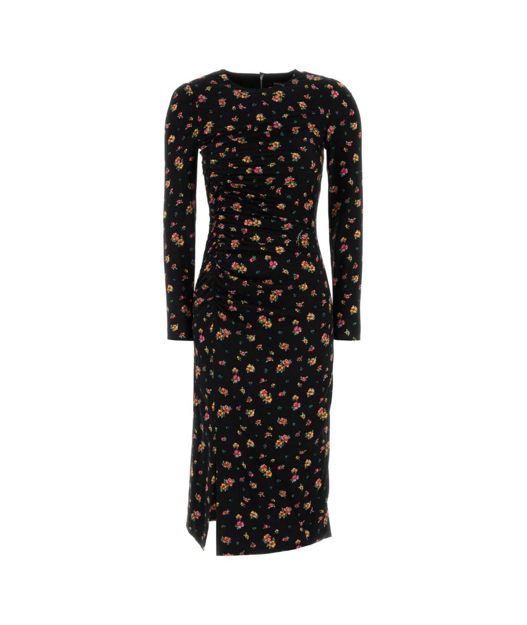 DOLCE&GABBANA Черное шелковое платье, фото 1