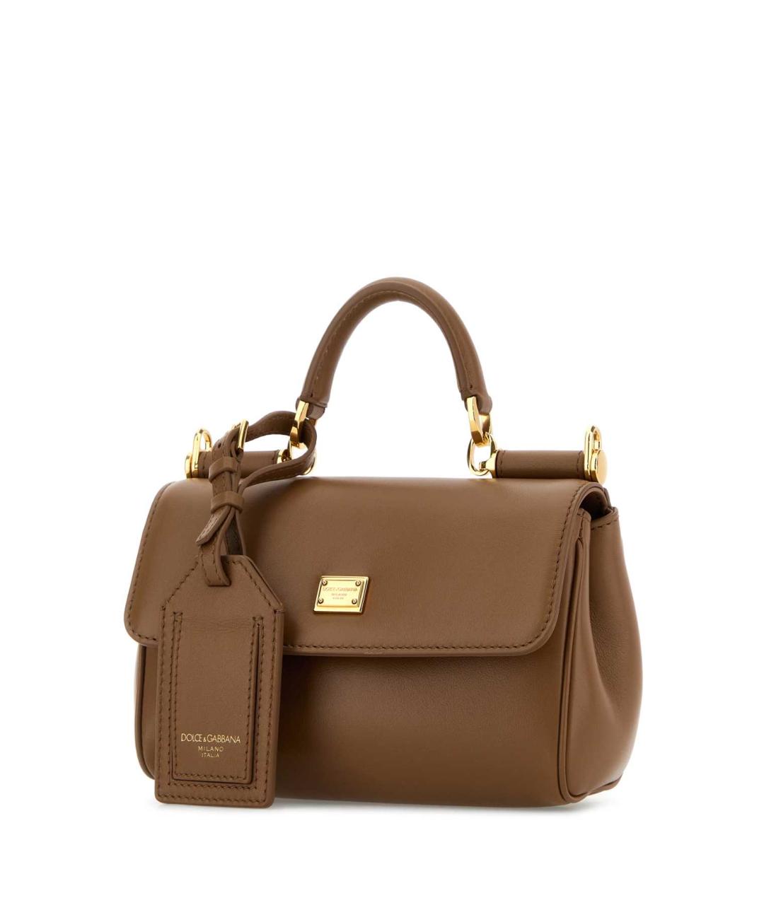 DOLCE&GABBANA Бежевая кожаная сумка тоут, фото 2