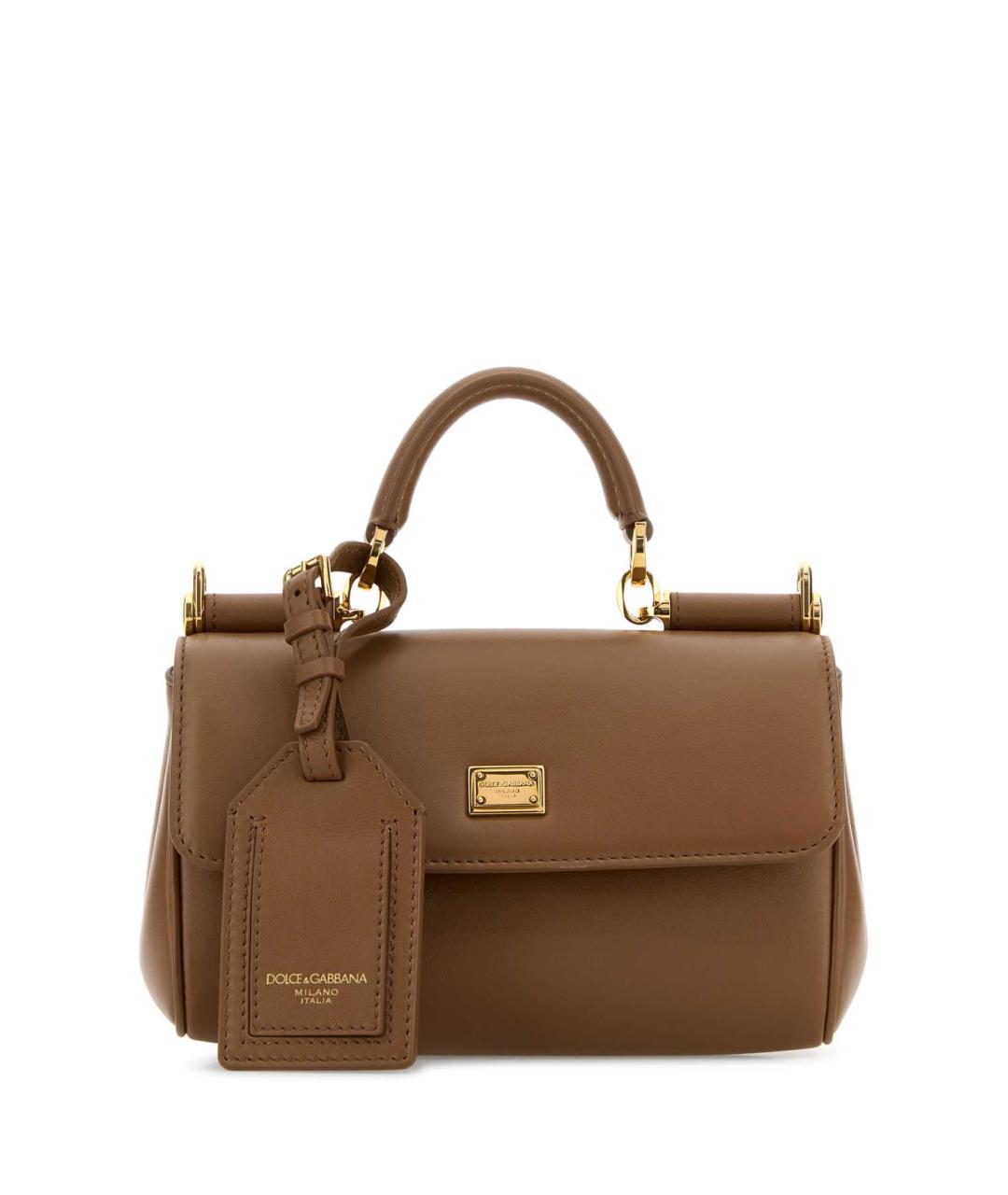 DOLCE&GABBANA Бежевая кожаная сумка тоут, фото 1