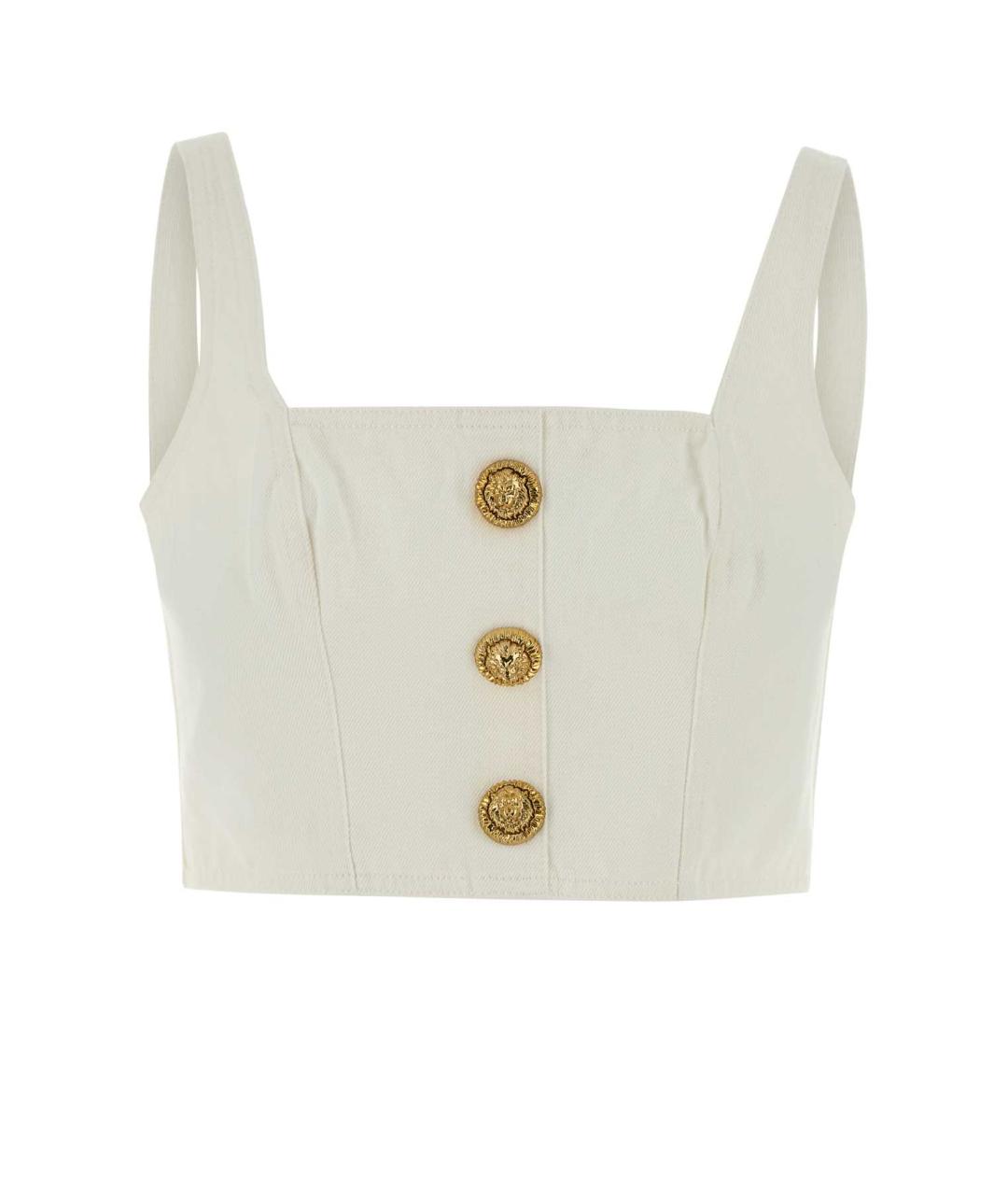 BALMAIN Белая полиэстеровая майка, фото 1