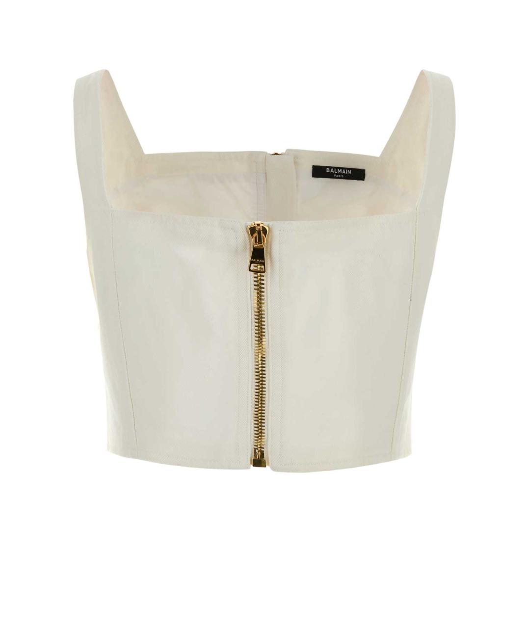 BALMAIN Белая полиэстеровая майка, фото 2