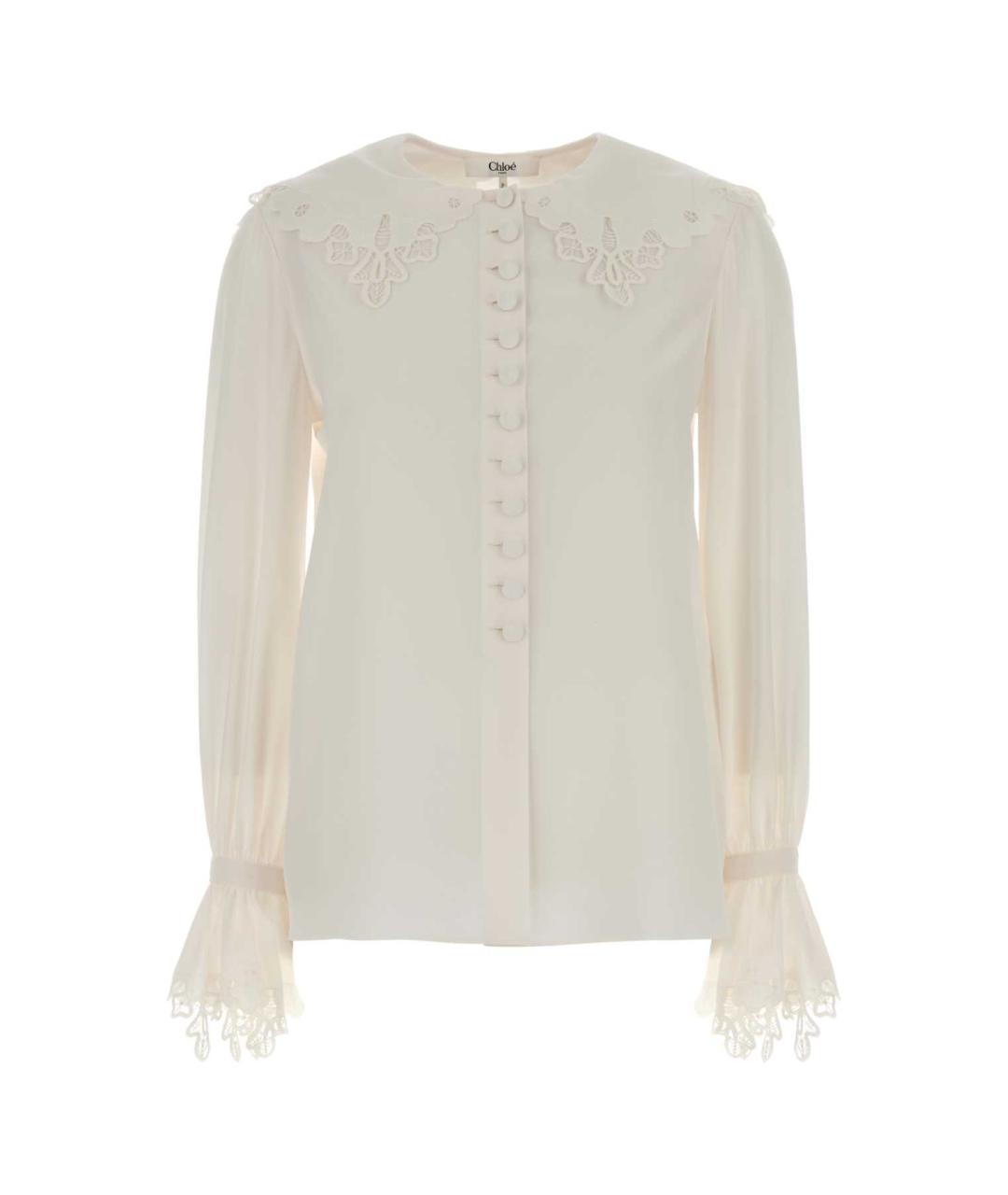 CHLOE Белая шелковая блузы, фото 1