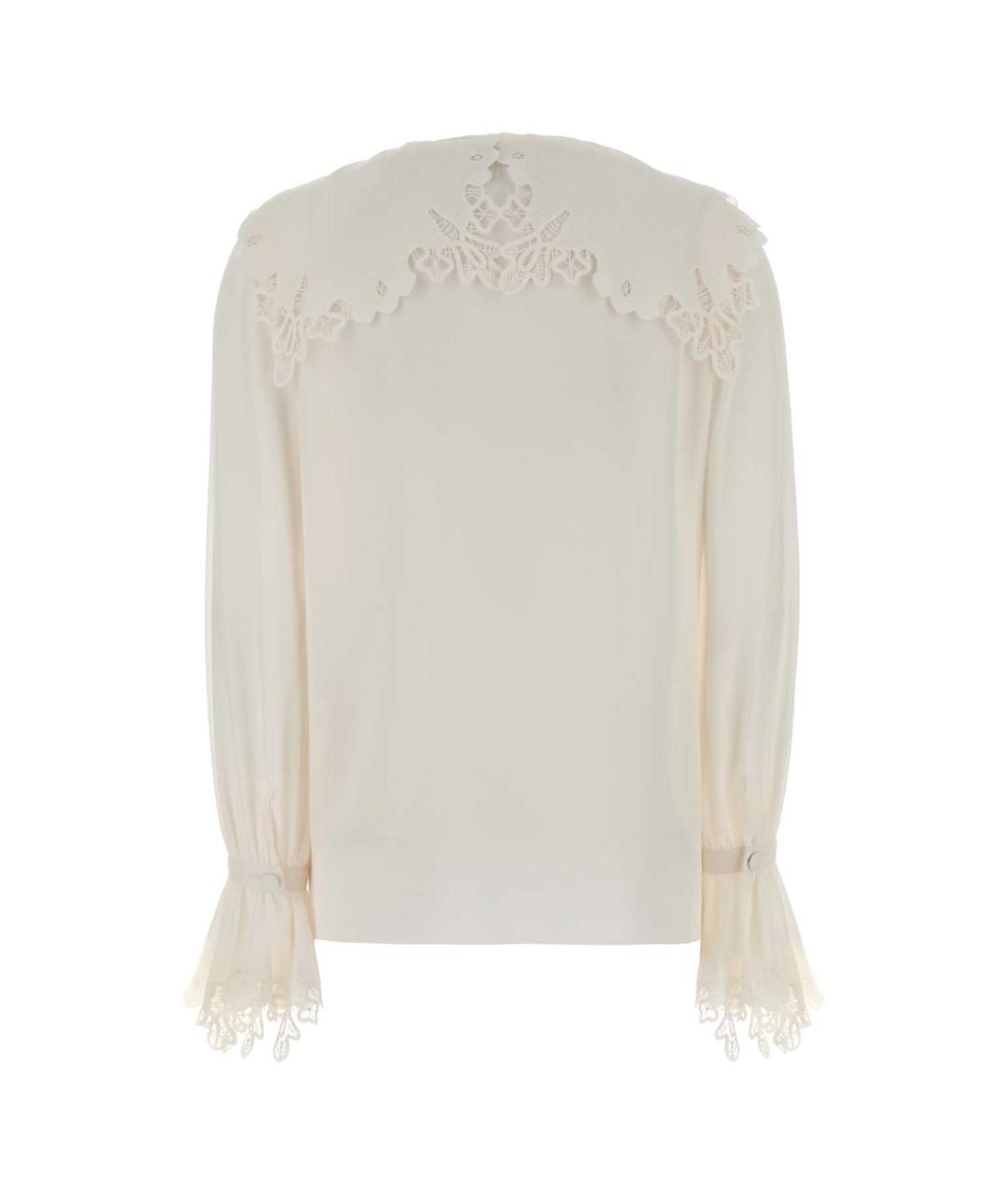 CHLOE Белая шелковая блузы, фото 2