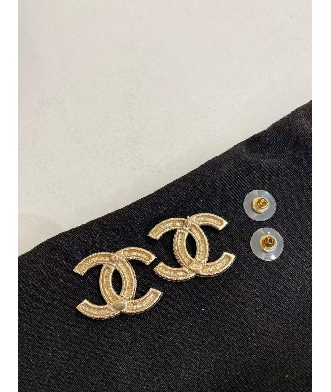 CHANEL Золотые металлические серьги, фото 4