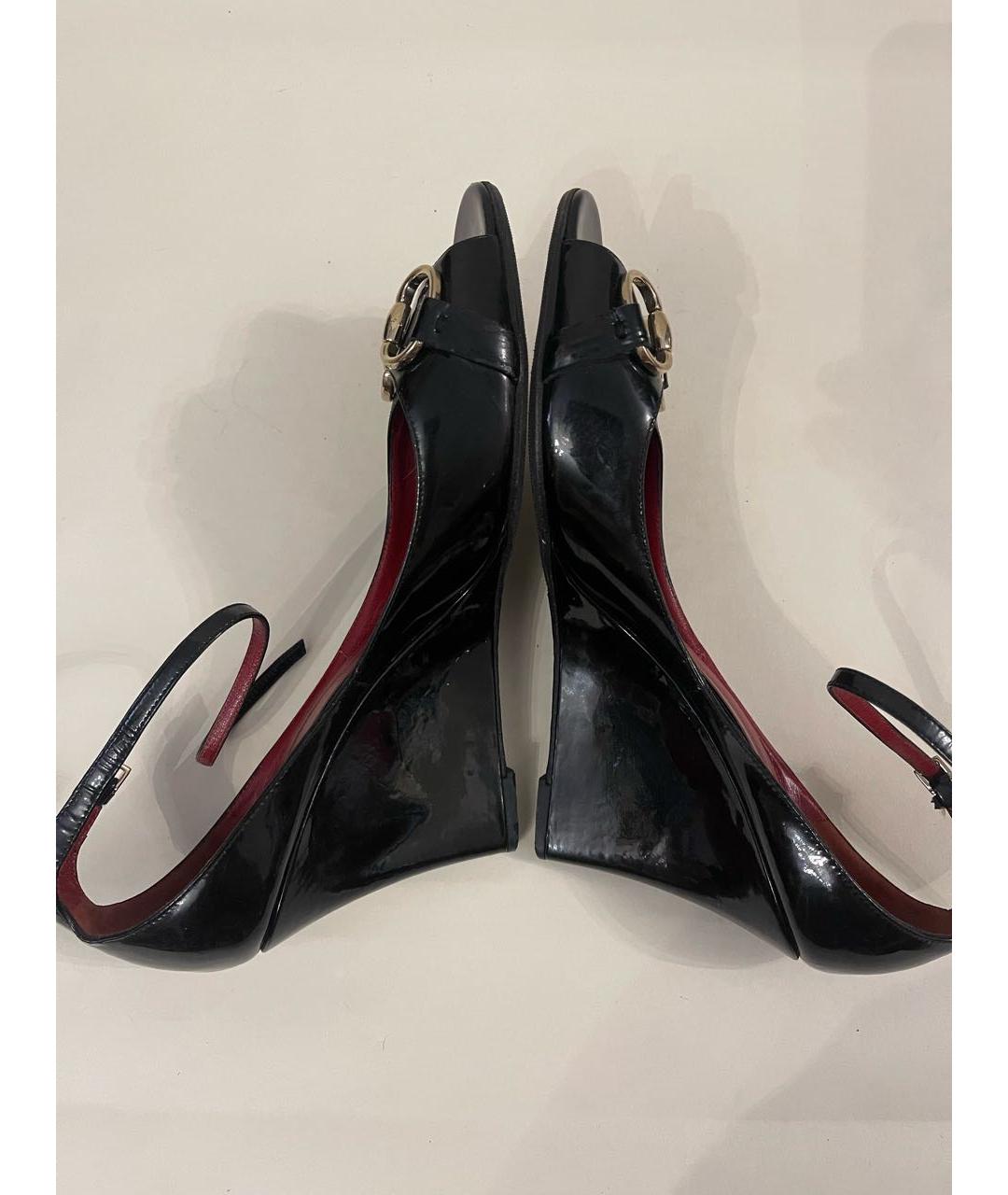 GUCCI Черные туфли из лакированной кожи, фото 5