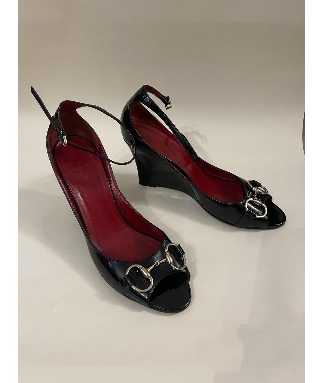 GUCCI Черные туфли из лакированной кожи, фото 2