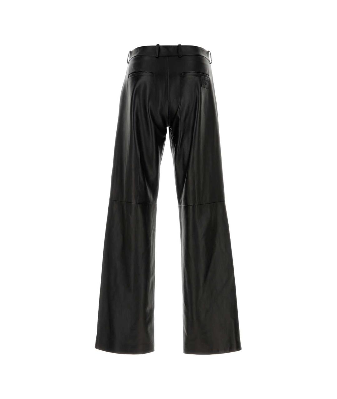 FENDI Черные кожаные повседневные брюки, фото 2