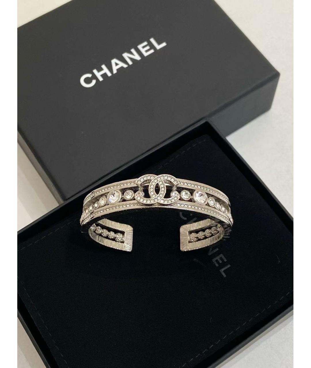 CHANEL Серебрянный металлический браслет, фото 2